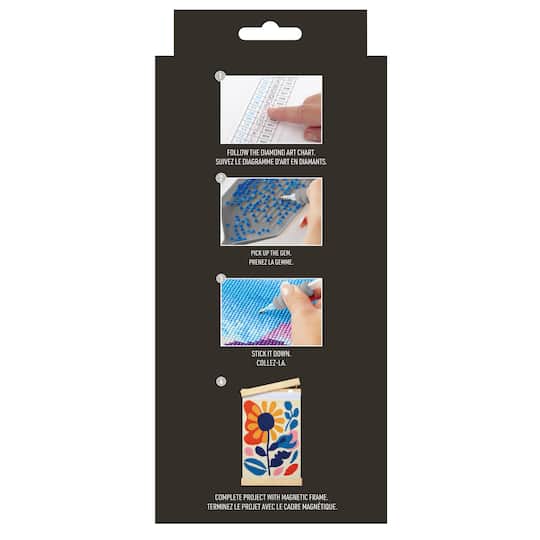 5" x 7" Abstract Flowers Diamond Art Kit with Wooden Frames by Make Market®